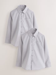 گرے - Long Sleeve School 2 Pack Shirts (3-17yrs) - تصویر 1 از 6