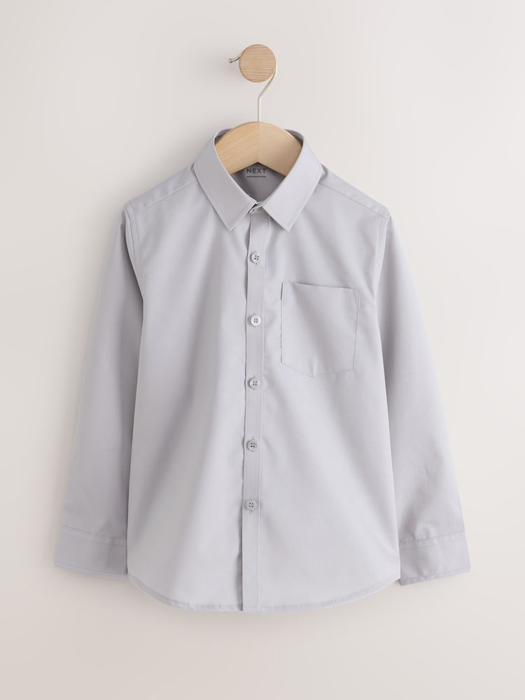 گرے - Long Sleeve School 2 Pack Shirts (3-17yrs) - تصویر 2 از 6