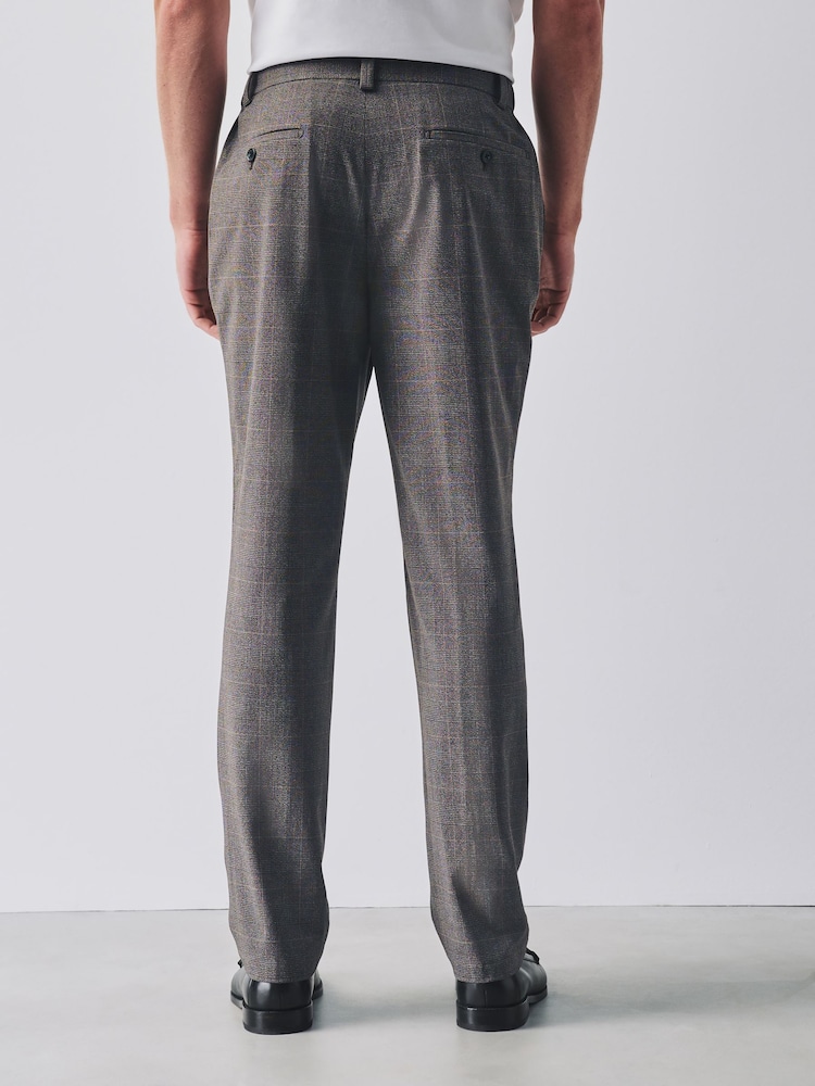 Brun ternet - Slim fit - Elasticated Waist Motionflex Stræk Pæne bukser - Billede 2 af 11 Brun ternet - Slim fit - Elasticated Waist Motionflex Stræk Pæne bukser - Billede 2 af 11