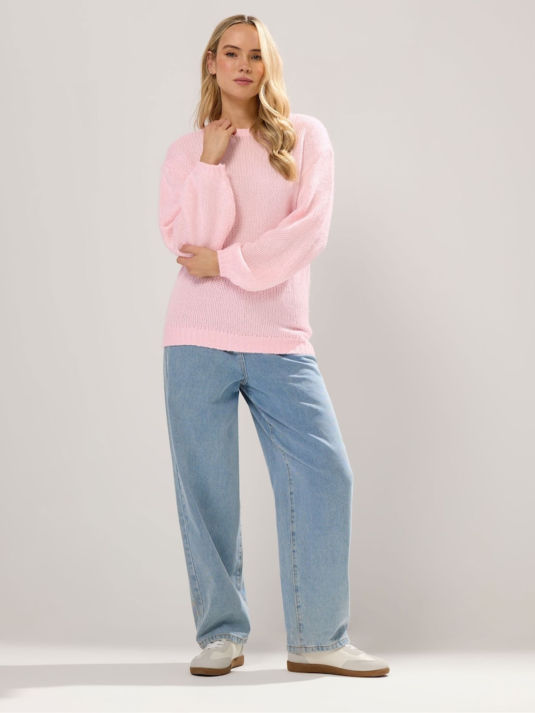 ורוד - Long Tall Sally סוודר עם שרוולי בלון - תמונה 2 מתוך 5 ורוד - Long Tall Sally סוודר עם שרוולי בלון - תמונה 2 מתוך 5