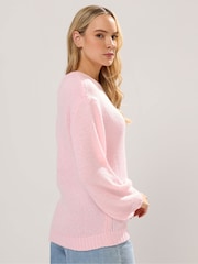 Long Tall Sally Pink Balloon Sleeve Jumper - Image 3 of 5