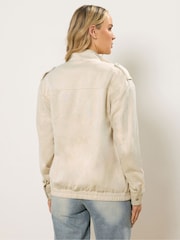 Long Tall Sally Natural Collar Detail Suedette Jacket - Image 2 of 5