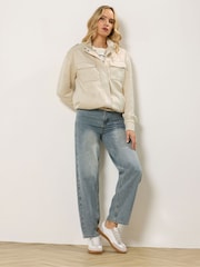 Long Tall Sally Natural Collar Detail Suedette Jacket - Image 3 of 5