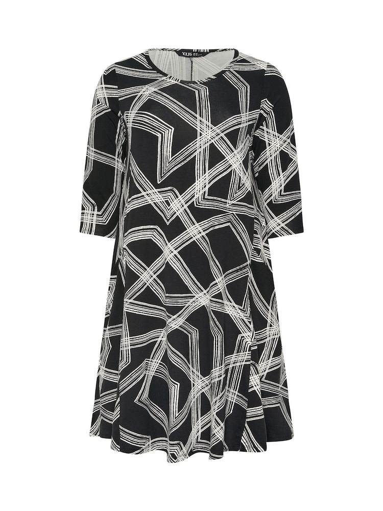 Yours Curve Black Drape Pocket Dress - Image 5 of 5 Yours Curve Black Drape Pocket Dress - Image 5 of 5