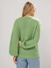 Long Tall Sally Green Balloon Sleeve Jumper - Image 3 of 5