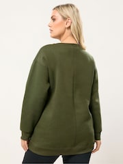 Yours Curve Green Triple Heart Logo Sweatshirt - Image 3 of 5