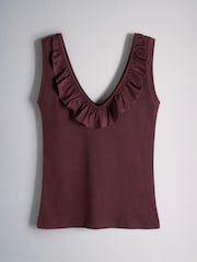 The Set 3 Pack Frill Vests Navy/ Burgundy/ Taupe Brown - Image 7 of 11