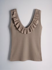 The Set 3 Pack Frill Vests Navy/ Burgundy/ Taupe Brown - Image 9 of 11