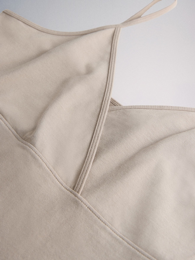 The Set 4 Pack Cross V-Neck Cami Tops Black/Brown/White - Image 10 of 10