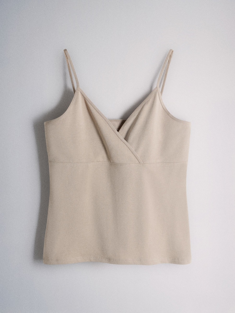 The Set 4 Pack Cross V-Neck Cami Tops Black/Brown/White - Image 5 of 5