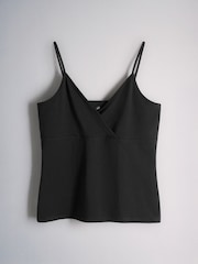 The Set 4 Pack Cross V-Neck Cami Tops Black/Brown/White - Image 6 of 10