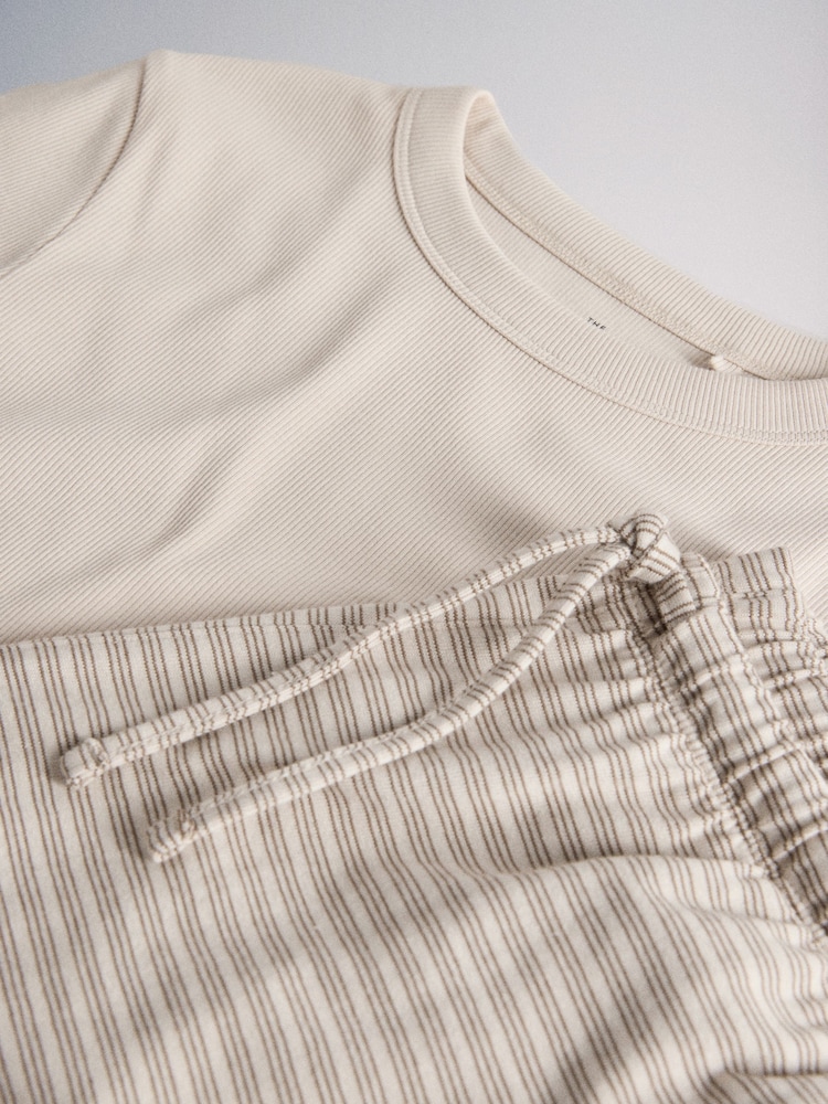 The Set 2 Pack Ribbed Short Sleeve T-Shirt and Straight Leg Joggers Set - 圖片 7/7