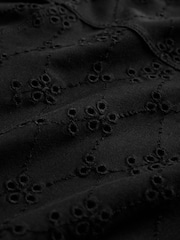 The Set 2 Pack Jersey Broderie Vest Tops Black/White - Image 4 of 5