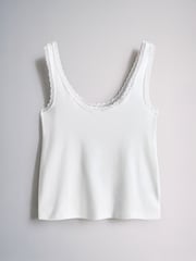 The Set 4 Pack Scoop Vest With Lace Trim Neutrals - Image 2 of 7