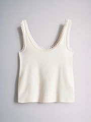 The Set 4 Pack Scoop Vest With Lace Trim Neutrals - Image 3 of 7