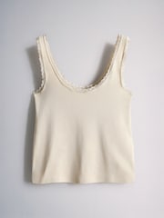 The Set 4 Pack Scoop Vest With Lace Trim Neutrals - Image 4 of 7