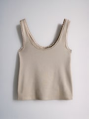 The Set 4 Pack Scoop Vest With Lace Trim Neutrals - Image 5 of 7