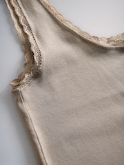 The Set 4 Pack Scoop Vest With Lace Trim Neutrals - Image 7 of 7