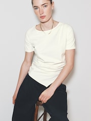 The Set Asymmetrical Hem T-Shirts 2 Pack Black/White - Image 1 of 9