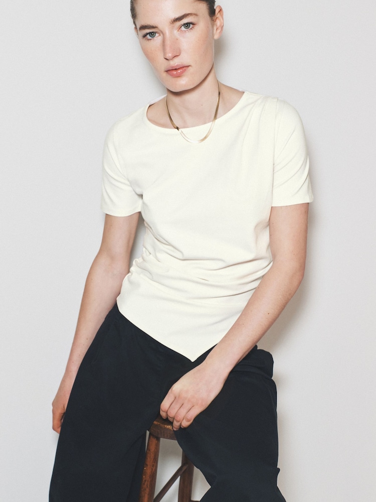 The Set Asymmetrical Hem T-Shirts 2 Pack Black/White - Image 1 of 9