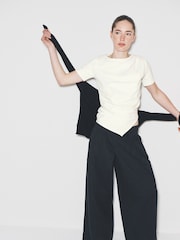 The Set Asymmetrical Hem T-Shirts 2 Pack Black/White - Image 3 of 9