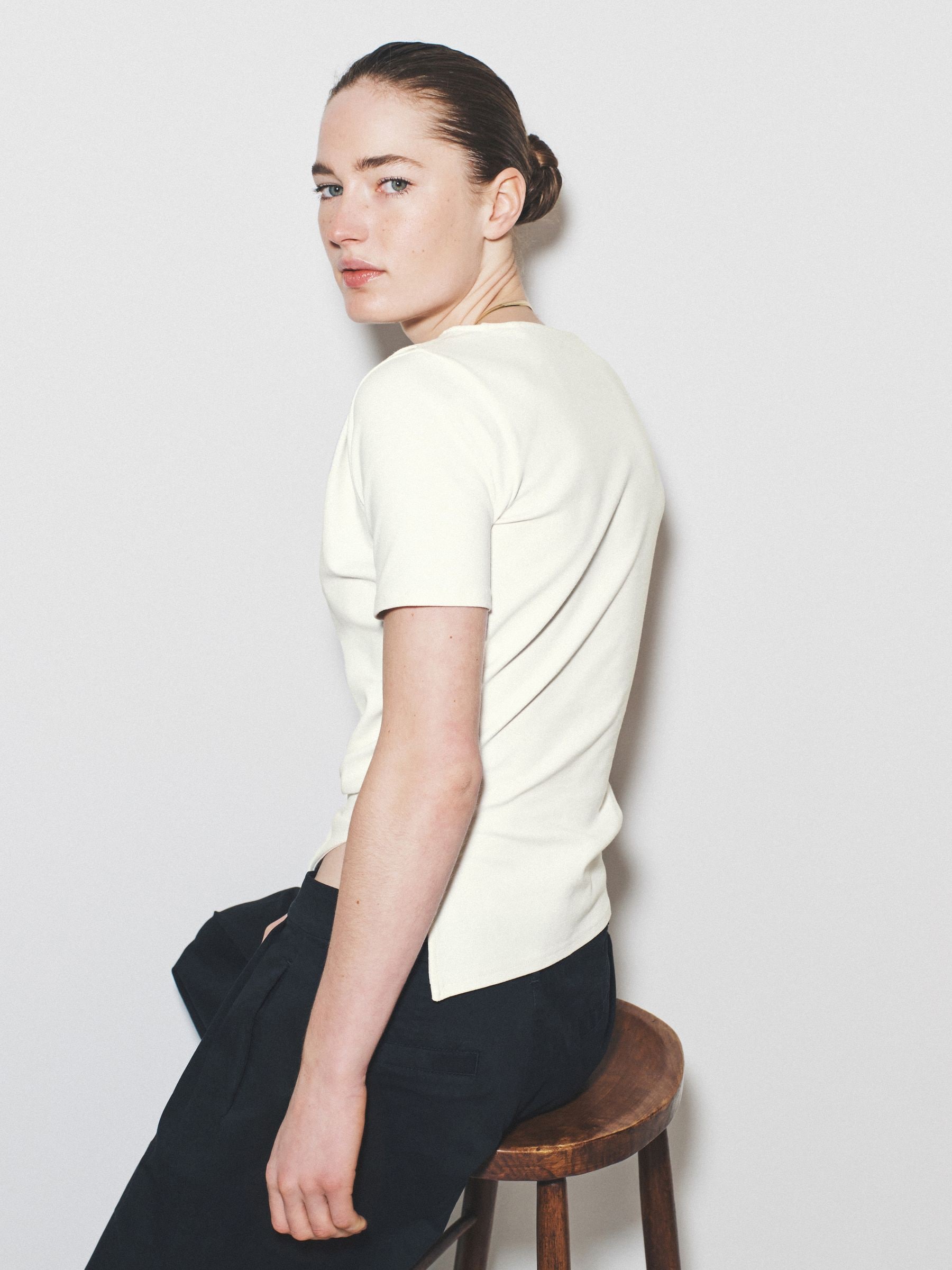 Buy The Set Asymmetrical Hem T-Shirts 2 Pack Black/White from Next