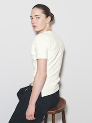 The Set Asymmetrical Hem T-Shirts 2 Pack Black/White - Image 5 of 9