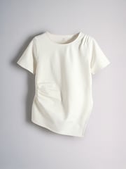 The Set Asymmetrical Hem T-Shirts 2 Pack Black/White - Image 6 of 9