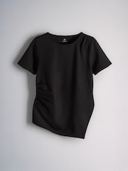 The Set Asymmetrical Hem T-Shirts 2 Pack Black/White - Image 7 of 9