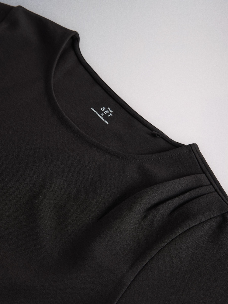 The Set Asymmetrical Hem T-Shirts 2 Pack Black/White - Image 9 of 9
