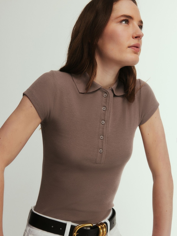 The Set 3 Pack Jersey Polo Tops Navy Blue / Burgundy / Taupe Brown - Image 1 of 10