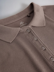 The Set 3 Pack Jersey Polo Tops Navy Blue / Burgundy / Taupe Brown - Image 10 of 10