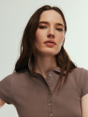 The Set 3 Pack Jersey Polo Tops Navy Blue / Burgundy / Taupe Brown - Image 8 of 10