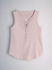 The Set 5 Pack Henley Tank Tops Navy Blue/Burgundy/Brown/Pink/Cream - Image 5 of 13