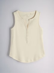 The Set 5 Pack Henley Tank Tops Navy Blue/Burgundy/Brown/Pink/Cream - Image 6 of 13