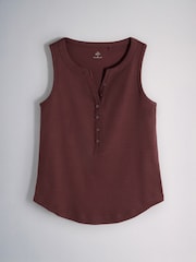 The Set 5 Pack Henley Tank Tops Navy Blue/Burgundy/Brown/Pink/Cream - Image 7 of 13