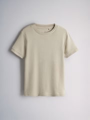 The Set 3 Pack Double Layer Short Sleeve T-Shirts Khaki Green/Dark Plum Stripe/Cream - Image 7 of 9