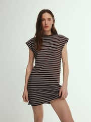 The Set 3 Pack T-Shirt Dress Brown Stripe/Khaki/Chocolate Brown - Image 1 of 8