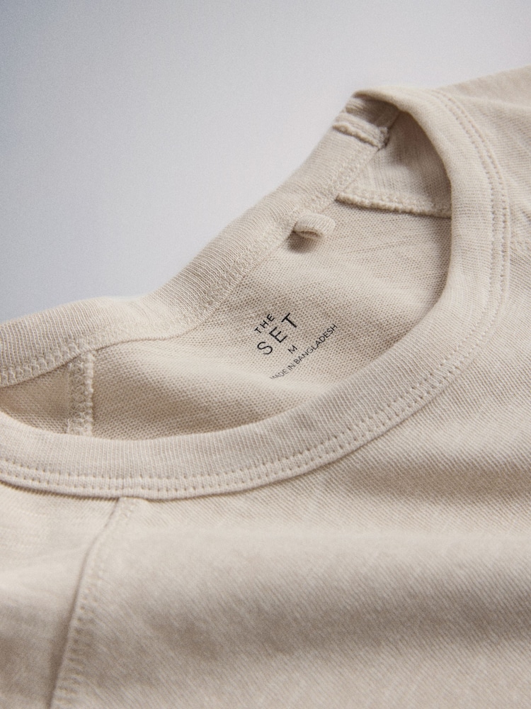 The Set 5 Pack Raglan Sleeve T-Shirts Black/Chocolate Brown/Taupe Brown/Cream/White - Image 13 of 13 The Set 5 Pack Raglan Sleeve T-Shirts Black/Chocolate Brown/Taupe Brown/Cream/White - Image 13 of 13
