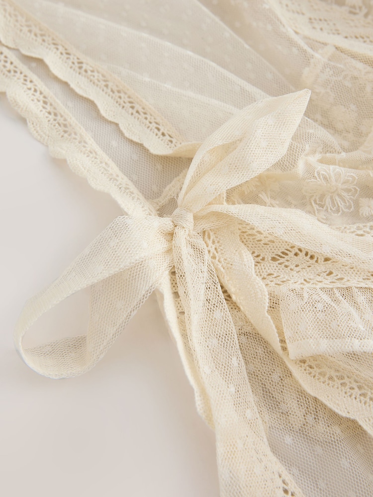 Ecru Lace Maxi Kaftan Dress - Image 8 of 8