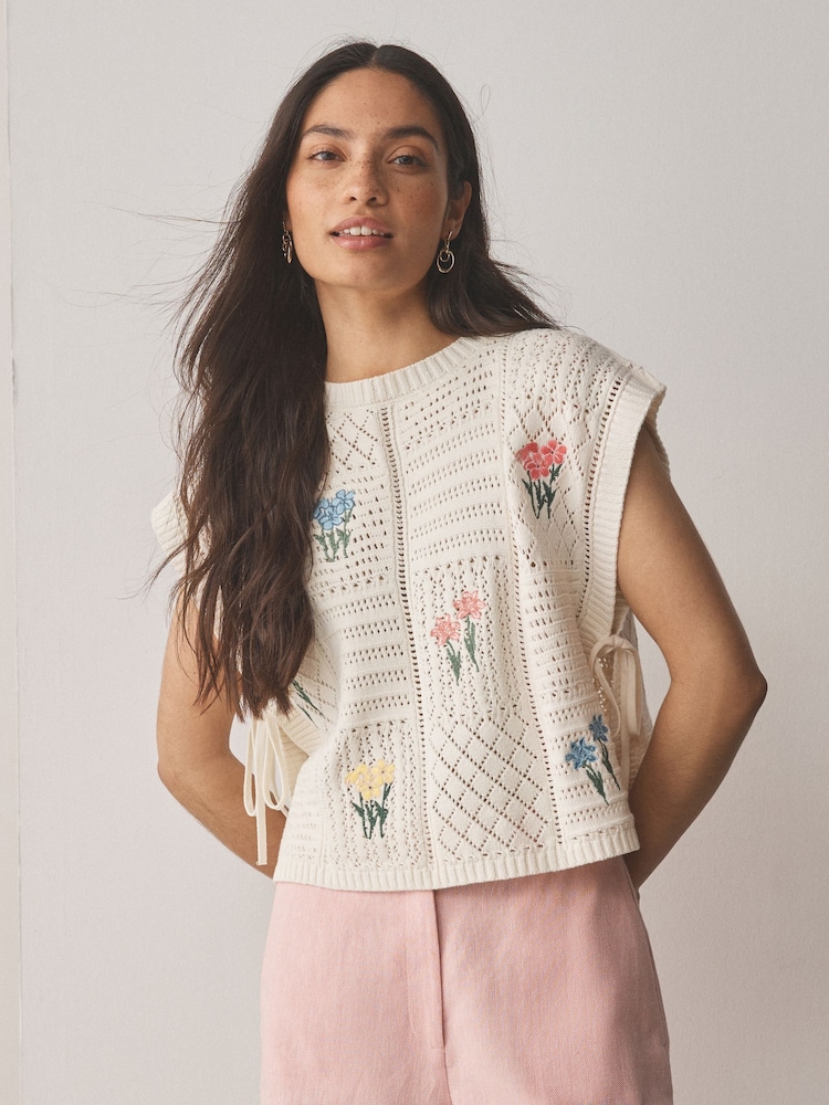 Cream Tank Pointelle Cover-Up - Image 1 of 9