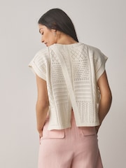 Cream Tank Pointelle Cover-Up - Image 4 of 9