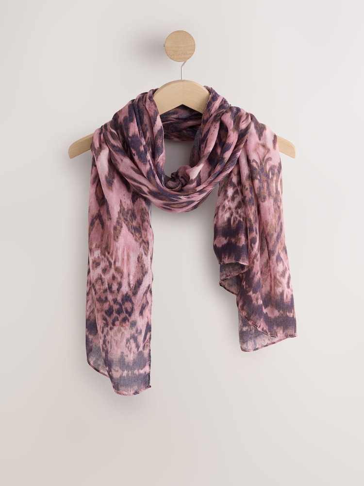 Pink Leopard Lightweight Scarf - Image 1 of 3
