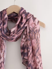 Pink Leopard Lightweight Scarf - Image 2 of 3