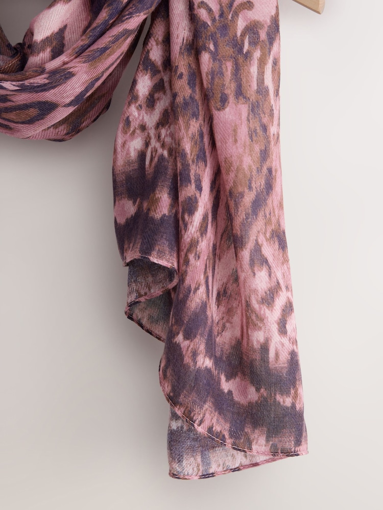 Pink Leopard Lightweight Scarf - Image 6 of 6 Pink Leopard Lightweight Scarf - Image 6 of 6