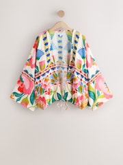 Multi Floral Tie Front Lightweight Jacket - Image 6 of 8