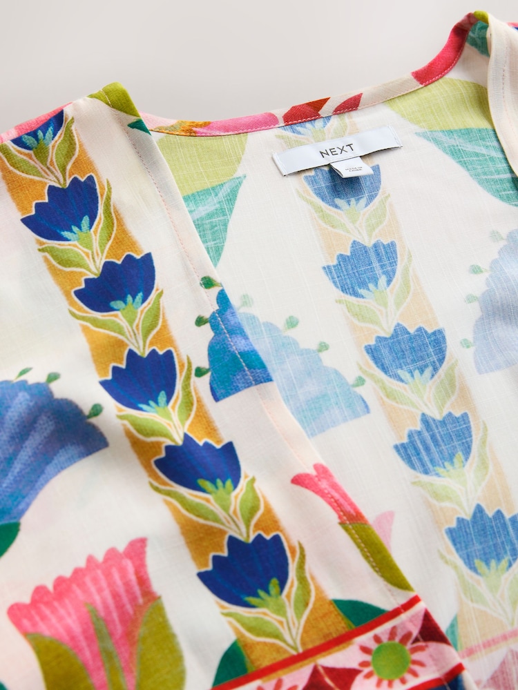 Multi Floral Tie Front Lightweight Jacket - Image 8 of 8