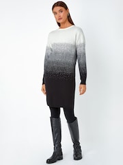 Roman Black/Grey Ombre Knitted Jumper Dress - Image 2 of 5