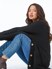 Roman Black Relaxed Longline Cardigan - Image 3 of 5