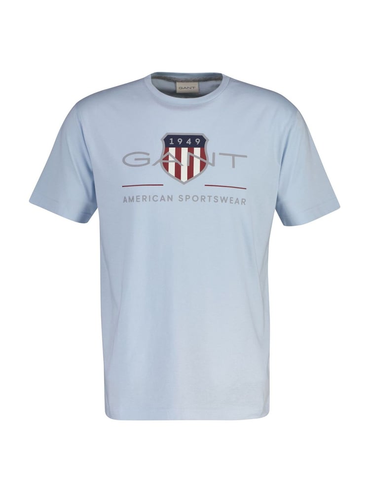 GANT Blue Chest Shield Logo T-Shirt - Image 1 of 2